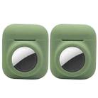 2PCS 2 In 1 Earphone Protective Case Tracker Cover For AirTag / Airpods 2(Avocado Green) - 1