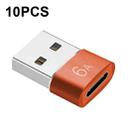 10 PCS HOWJIM HJ003 Type-C To USB3.0 Adapter Support Charging & Data Cable Transfer(Red) - 1