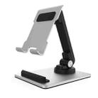 Portable Mobile Phone Tablet Desktop Stand, Color: Square Swivel Silver - 1