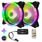 Computer CPU RGB luminous Radiator 2 Fans+Remote Control - 1