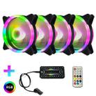 Computer CPU RGB luminous Radiator 4 Fans+Remote Control - 1