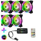 Computer CPU RGB luminous Radiator 5 Fans+Remote Control - 1