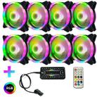 Computer CPU RGB luminous Radiator 8 Fans+Remote Control - 1