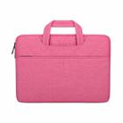 ST01 Large-Capacity Waterproof Shock-Absorbing Laptop Handbag, Size: 14.1-15.4 inches(Rose Pink) - 1