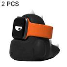 2 PCS H003 Cute Dinosaur Shaped Silicone Charging Stand without Watch For Apple Watch(Black) - 1