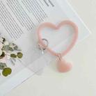 5 PCS Heart-shaped Silicone Bracelet Mobile Phone Lanyard Anti-lost Wrist Rope(Light Pink) - 1