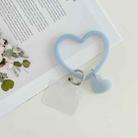 5 PCS Heart-shaped Silicone Bracelet Mobile Phone Lanyard Anti-lost Wrist Rope(Light Blue) - 1