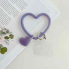 5 PCS Heart-shaped Silicone Bracelet Mobile Phone Lanyard Anti-lost Wrist Rope(Light  Purple) - 1