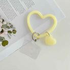 5 PCS Heart-shaped Silicone Bracelet Mobile Phone Lanyard Anti-lost Wrist Rope(Transparent Yellow) - 1