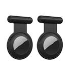 2PCS Tracking Anti-Lost Locator Pin Silicone Cover For Apple Airtag(Black) - 1