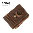 Tracking Locator Leather Wallet RFID Anti-theft Card Holder for AirTag, Color: Zipper-Coffee - 1