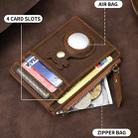 Tracking Locator Leather Wallet RFID Anti-theft Card Holder for AirTag, Color: Zipper-Coffee - 4