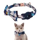 Pet Tracker Collar Insert Buckle Bow Collar For AirTag(Deep Blue) - 1