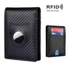 Tracker RFID Card Holder Leather Men Wallet for AirTag(Carbon Fiber) - 1