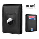 Tracker RFID Card Holder Leather Men Wallet for AirTag(Plain Weave) - 1