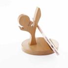 Wooden Mobile Phone Bracket Beech Lazy Mobile Phone Holder,Style: Kung Fu  - 1