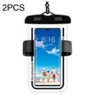 2 PCS Armband Style Transparent Waterproof Cell Phone Case Swimming Cell Phone Bag(Black) - 1