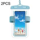 2 PCS Armband Style Transparent Waterproof Cell Phone Case Swimming Cell Phone Bag(Gray Blue) - 1