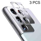 3 PCS Phone Camera Aluminum Alloy Film Rear Camera Protective Film For Samsung Galaxy S21 Ultra (Silver) - 1