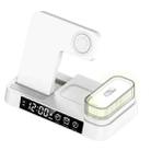 A37 30W 3-in-1 Wireless Charging Phone Stand with RGB Night Light & Alarm Clock & Watch Charger For Apple Function(White) - 1