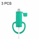 3 PCS Soft Washable Data Cable Silicone Case For Apple, Spec: 8 Pin (Mint Green) - 1