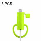 3 PCS Soft Washable Data Cable Silicone Case For Apple, Spec: 8 Pin (Mustard Green) - 1