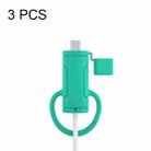 3 PCS Soft Washable Data Cable Silicone Case For Apple, Spec: Type-C (Mint Green) - 1