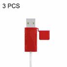 3 PCS Soft Washable Data Cable Silicone Case For Apple, Spec: USB (Red) - 1