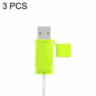 3 PCS Soft Washable Data Cable Silicone Case For Apple, Spec: USB (Mustard Green) - 1