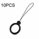 10 PCS Silicone Ring Mobile Phone Lanyard Water Bottle Anti-fall Pendant(Classic Black) - 1