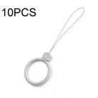 10 PCS Silicone Ring Mobile Phone Lanyard Water Bottle Anti-fall Pendant(White) - 1