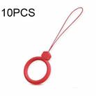 10 PCS Silicone Ring Mobile Phone Lanyard Water Bottle Anti-fall Pendant(Tea Red) - 1