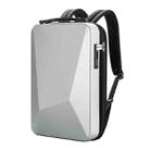 Bopai 61-93318A Hard Shell Waterproof Expandable Backpack with USB Charging Hole, Spec: Password (Silver) - 1