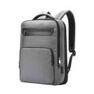 Bopai 61-121518 Multi-compartment Waterproof Expandable Backpack with USB Charging Hole(Dark Gray) - 1