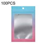 100PCS Aluminum Foil Ziplock Bag Jewelry Data Line Sealed Packaging Bag, Size: 12x18cm (Blue Gradually Pink) - 1