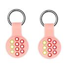 2 PCS  Contrast Color Perforated Silicone Case for AirTag Tracker(Pink Colorful 07) - 1