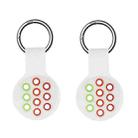 2 PCS  Contrast Color Perforated Silicone Case for AirTag Tracker(White Colorful 08) - 1