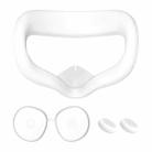 VR Silicone Eye Mask+Lens Protective Cover+Joystick Hat, For Oculus Quest 2(White) - 1