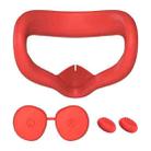 VR Silicone Eye Mask+Lens Protective Cover+Joystick Hat, For Oculus Quest 2(Red) - 1