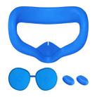 VR Silicone Eye Mask+Lens Protective Cover+Joystick Hat, For Oculus Quest 2(Blue) - 1