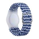 Wristband Protective Case Anti Scratch Bracelet Adjustable Strap For AirTag Tracker(Blue White) - 1