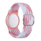 Wristband Protective Case Anti Scratch Bracelet Adjustable Strap For AirTag Tracker(Pink White) - 1