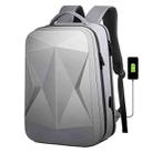 160 Large Capacity ABS Waterproof Laptop Backpack with USB Charging Port(Light Grey) - 1