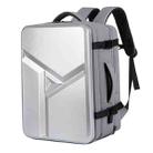 Large-capacity Waterproof Expandable Hard Shell Backpack with USB Charging Hole(161 Light Grey) - 1