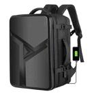 Large-capacity Waterproof Expandable Hard Shell Backpack with USB Charging Hole(161 Black) - 1