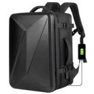 Large-capacity Waterproof Expandable Hard Shell Backpack with USB Charging Hole(162 Black) - 1