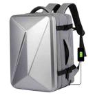 Large-capacity Waterproof Expandable Hard Shell Backpack with USB Charging Hole(162 Light Gray) - 1
