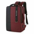 140 Large-capacity Business Commuter Laptop Backpack with USB Charging Interface(Red) - 1