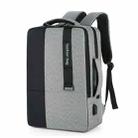 140 Large-capacity Business Commuter Laptop Backpack with USB Charging Interface(Grey) - 1