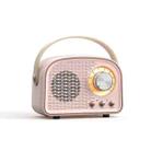 DW21 Vintage Radio BT Speaker Support TF Card/U Disk to Play(Pink) - 1